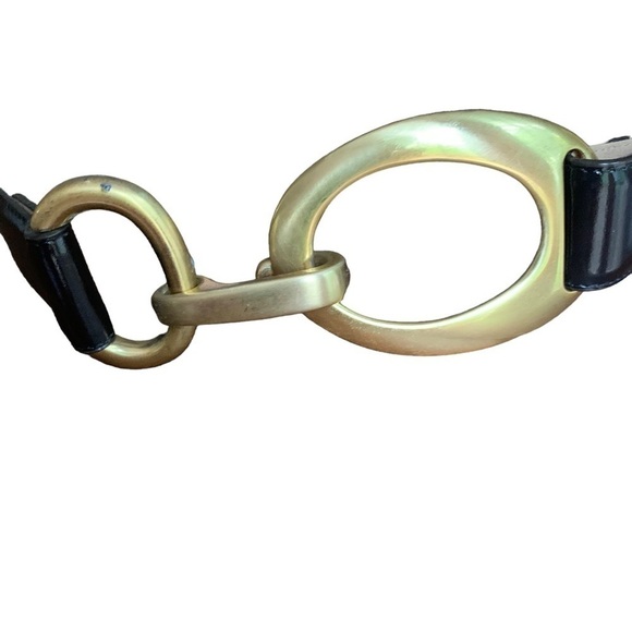 Worth Brass Hook Deep Chocolate Patent Belt Sz M - Picture 7 of 8